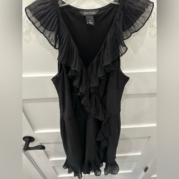 White House Black Market Ruffle Sleeveless Dress Size 4 - Picture 2 of 5